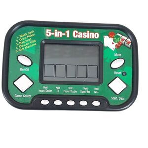 5-in-1 Casino Handheld Game Poker Black Jack Slots Deuces Baccarat #A021